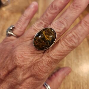 Jay King Brown Stone Silver Ring